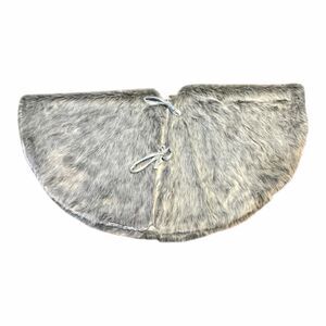 Northlight 36” Faux Fur Christmas Tree Skirt Gray Beige Plush Holiday Decor